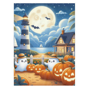 Niedlich, kautisches/kstenförmiges Halloween-Geist Tischdecke