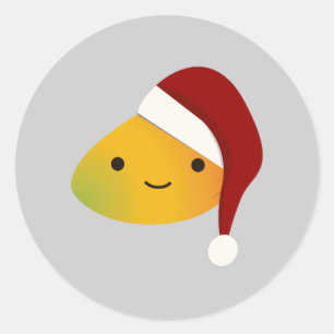 Niedlich Kawai Christmasi Mango Runder Aufkleber