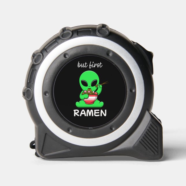 Niedlich Kawaii Alien aß Ramen Maßband (Vorderseite)