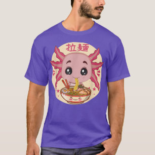 Niedlich Kawaii Anime Aolotl Japanisch Ramen Noodl T-Shirt