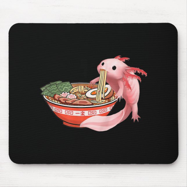 Niedlich Kawaii Anime Axolotl Japanisch Ramen Nood Mousepad (Vorne)