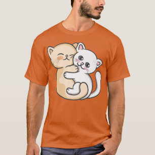 Niedlich Kawaii Anime - Cat Kitten Cuddling - Kawa T-Shirt