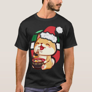Niedlich Kawaii Anime Shiba Inu Dog Eating Ramen C T-Shirt