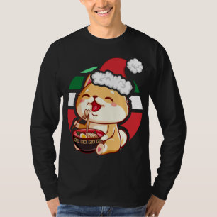 Niedlich Kawaii Anime Shiba Inu Dog Eating Ramen C T-Shirt