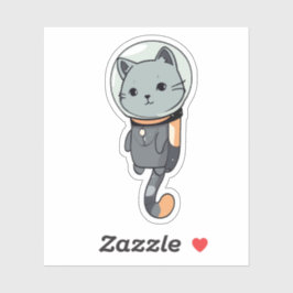 Niedlich Kawaii Astronaut Kitten Aufkleber