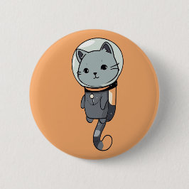 Niedlich Kawaii Astronaut Kitten Button