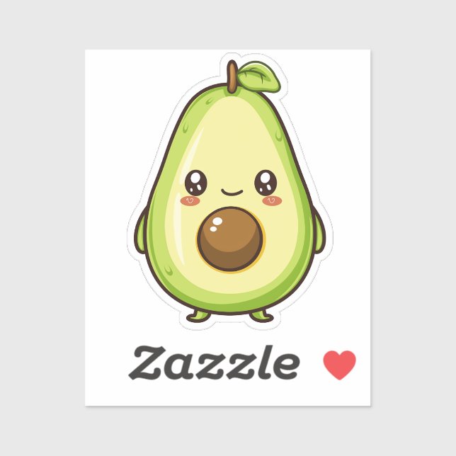 Niedlich Kawaii Avocado Aufkleber (Blatt)