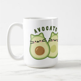 Niedlich Kawaii Avocado Cat Mashup Kaffeetasse