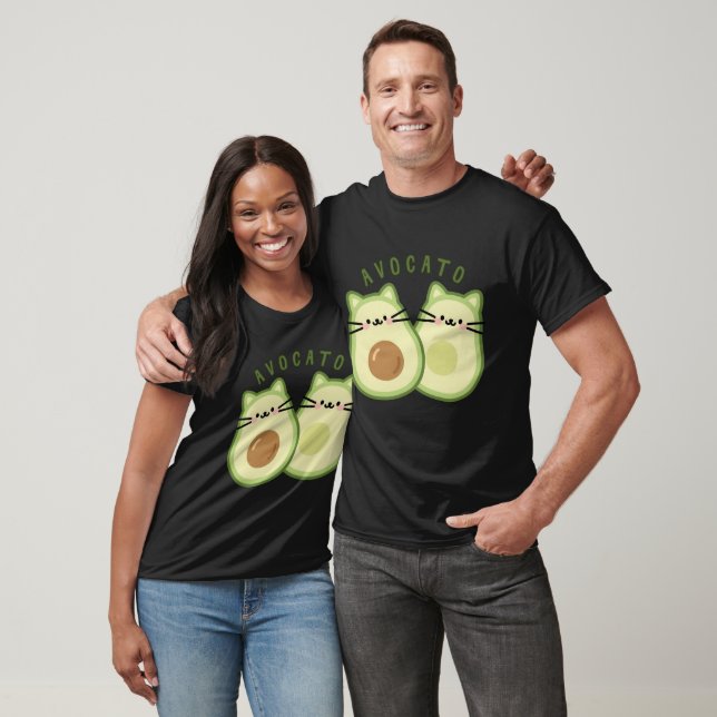 Niedlich Kawaii Avocado Cat Mashup T-Shirt (Unisex)
