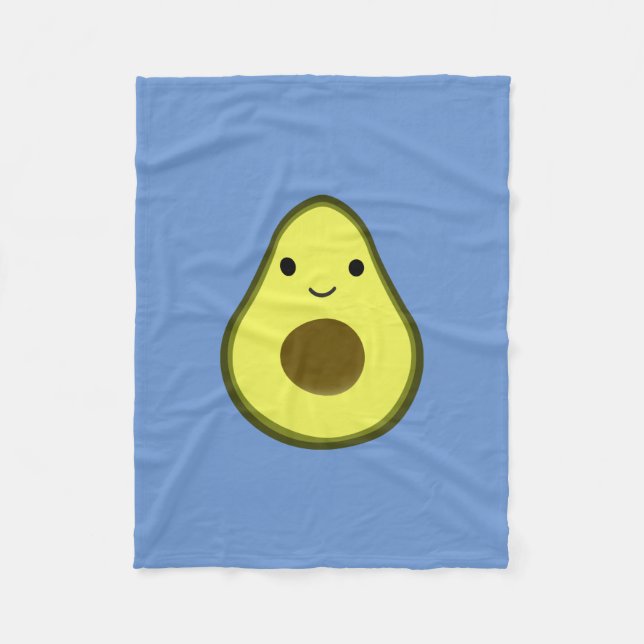 Niedlich Kawaii Avocado Fleecedecke (Vorderseite)