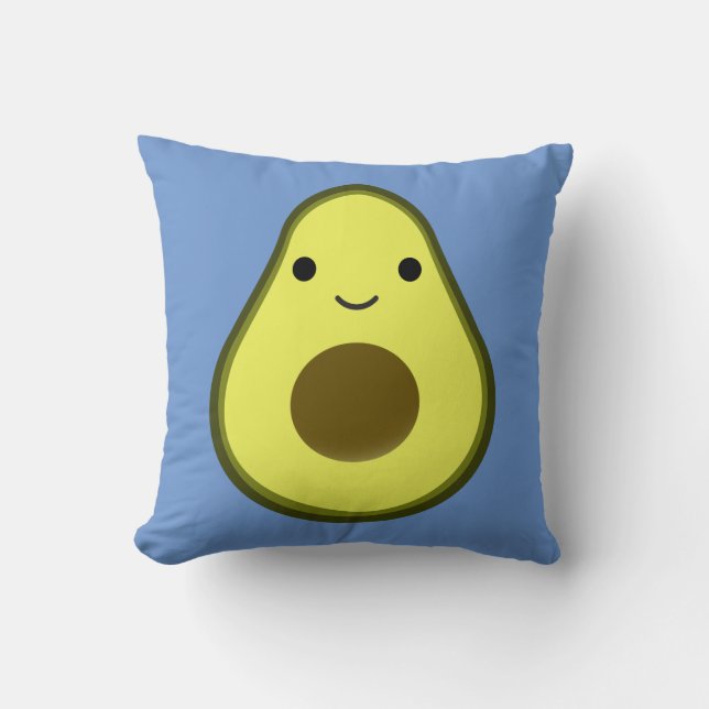 Niedlich Kawaii Avocado Kissen (Vorderseite)