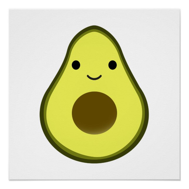 Niedlich Kawaii Avocado Poster (Vorderseite)