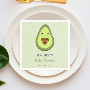Niedlich Kawaii Avocado Pregnant Baby Shower Fiest Serviette