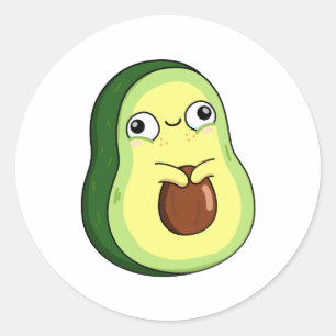 Niedlich Kawaii Avocado Runder Aufkleber