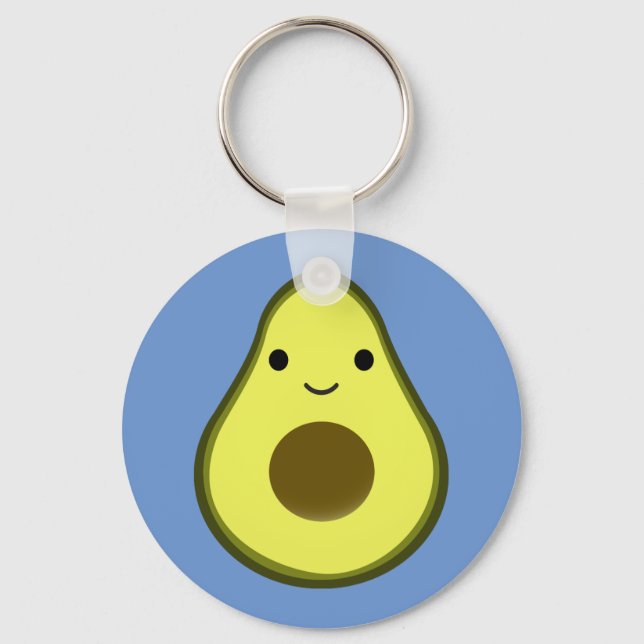 Niedlich Kawaii Avocado Schlüsselanhänger (Vorderseite)
