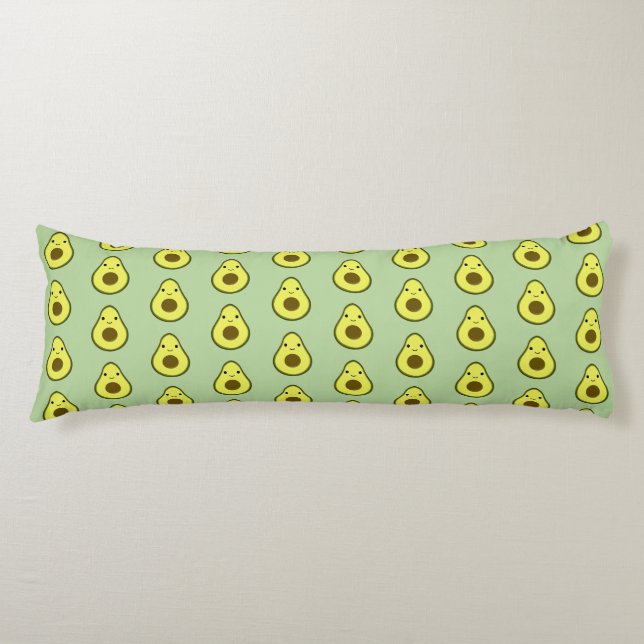 Niedlich Kawaii Avocado Seitenschläferkissen (Vorderseite)