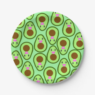Niedlich Kawaii Avocado Vegan Pappteller