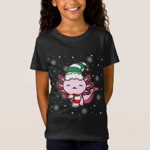 Niedlich Kawaii Axolotl Elf Weihnachtsfeierlichkei T-Shirt