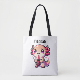 Niedlich Kawaii Axolotl mit Bubble Tee Personalisi