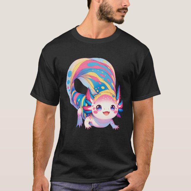 Niedlich Kawaii Axolotl Pansexual LGBT Subtile Pri T-Shirt (Vorderseite)