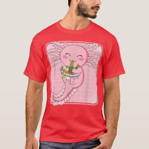 Niedlich Kawaii Axolotl Ramen Noodles Japanisches T-Shirt