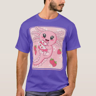 Niedlich Kawaii Axolotl Strawberry Milk Japanische T-Shirt