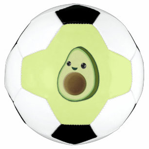 Niedlich Kawaii Baby Avocado Zeichnend Fußball