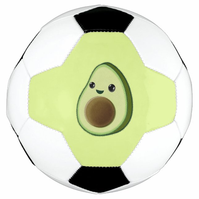 Niedlich Kawaii Baby Avocado Zeichnend Fußball (Vorderseite)