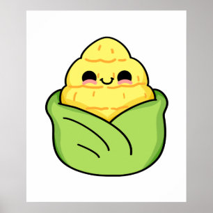 Niedlich Kawaii Baby Corn Poster