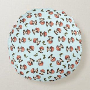 Niedlich Kawaii Baby Mushroom Pattern Rundes Kissen