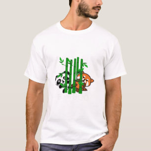 Niedlich Kawaii Baby Panda und Red Panda Bamboo Pe T-Shirt