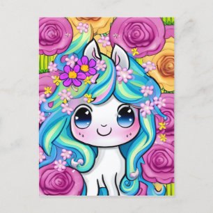 Niedlich Kawaii Baby Pony Postkarte