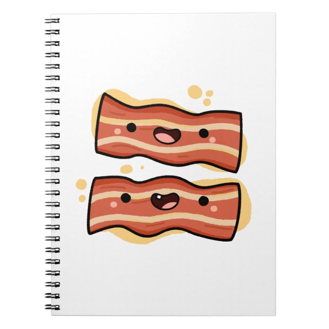 Niedlich Kawaii Bacon Strips Notizblock (Vorderseite)