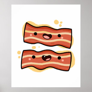 Niedlich Kawaii Bacon Strips Poster