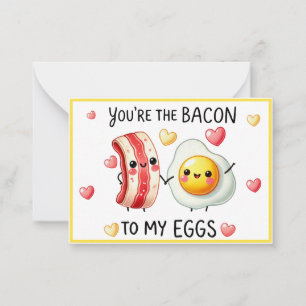 Niedlich Kawaii Bacon und Eier Mitteilungskarte