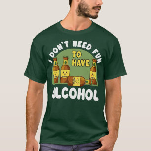 Niedlich Kawaii Beer Flaschen Funny Alcohol Sprich T-Shirt