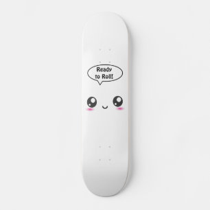 Niedlich Kawaii bereit zum Rollen!" - Mädchenkarte Skateboard