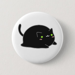 Niedlich Kawaii Black Cat Button