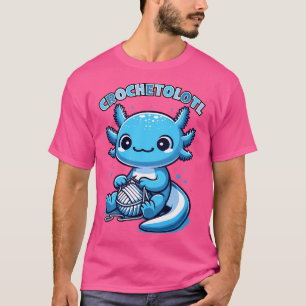Niedlich Kawaii Blue Axolotl Crochet T-Shirt