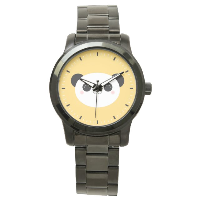 Niedlich Kawaii Blushing Panda Face Armbanduhr (Vorderseite)