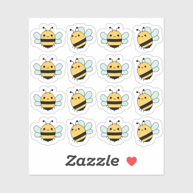 Niedlich Kawaii Bumble Bee Bujo Planner Aufkleber (Blatt)