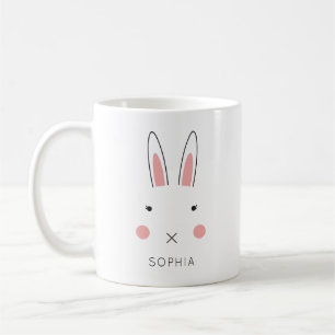 Niedlich Kawaii Bunny Face Individuelle Name Oster Kaffeetasse