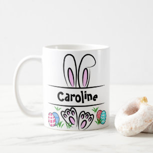 Niedlich Kawaii Bunny Face Individuelle Name Oster Kaffeetasse