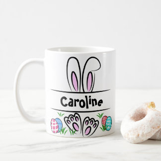 Niedlich Kawaii Bunny Face Individuelle Name Oster Kaffeetasse