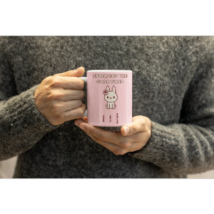 Niedlich Kawaii Bunny Spread Good Vibe Kaffee Tass Kaffeetasse
