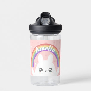 Niedlich Kawaii Bunny und Rainbow Personalisiert Trinkflasche