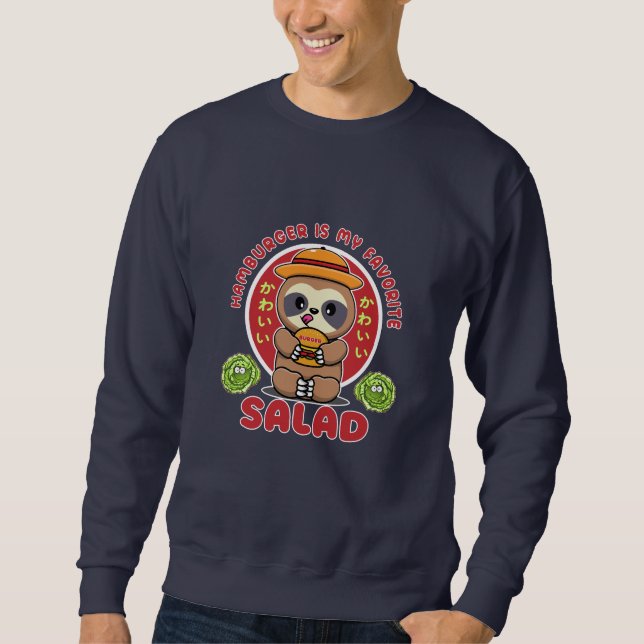 Niedlich Kawaii Burger Salad Sweatshirt (Vorderseite)