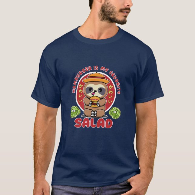 Niedlich Kawaii Burger Salad T-Shirt (Vorderseite)