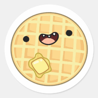 Niedlich Kawaii Butter Waffle Runder Aufkleber