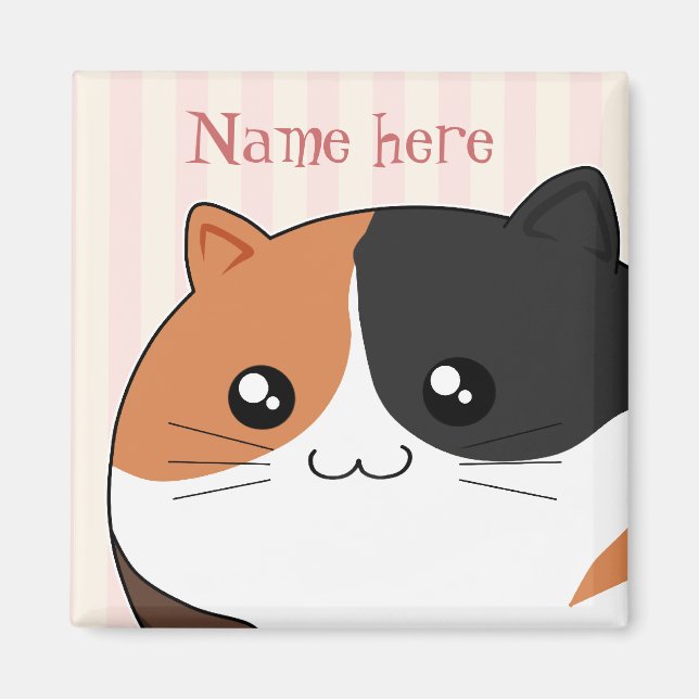 Niedlich Kawaii Calico Kitty Cat Magnet (Vorne)